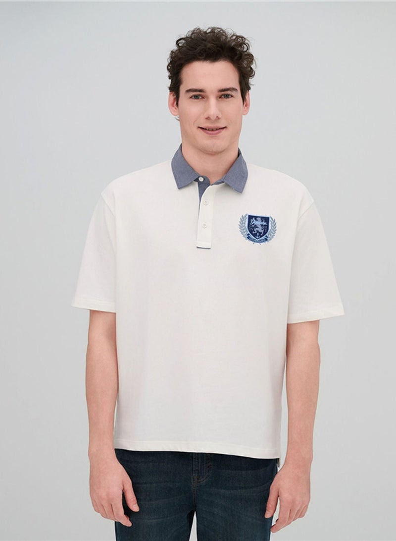 GIORDANO Men's Relax Fit Bold Polo with Embroidery - Image 1